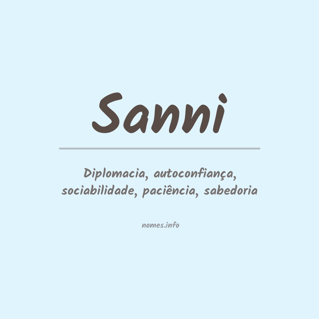 Significado do nome Sanni