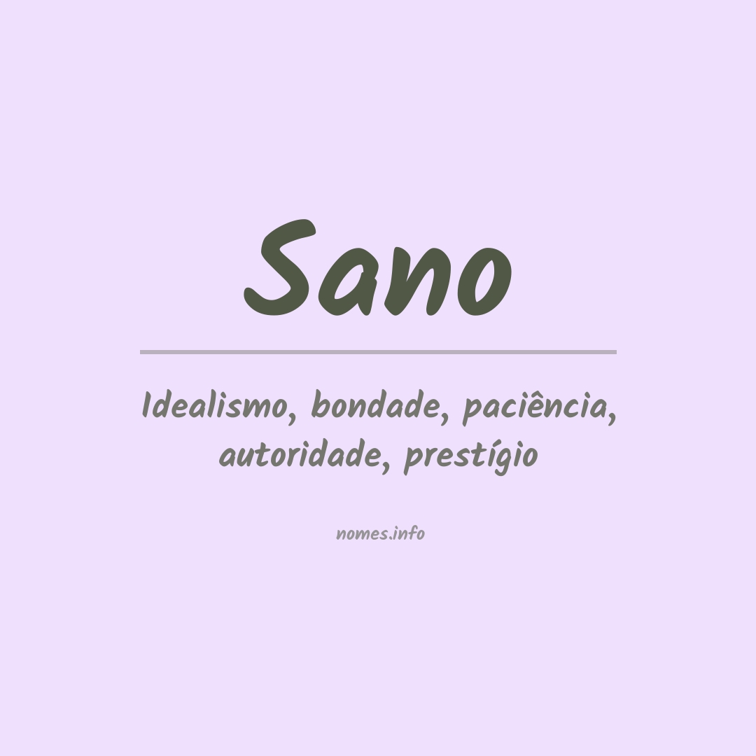 Significado do nome Sano