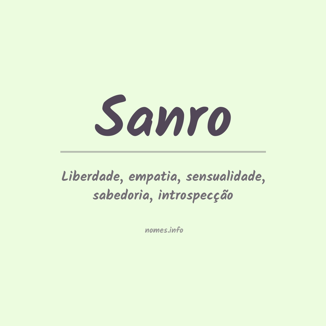 Significado do nome Sanro