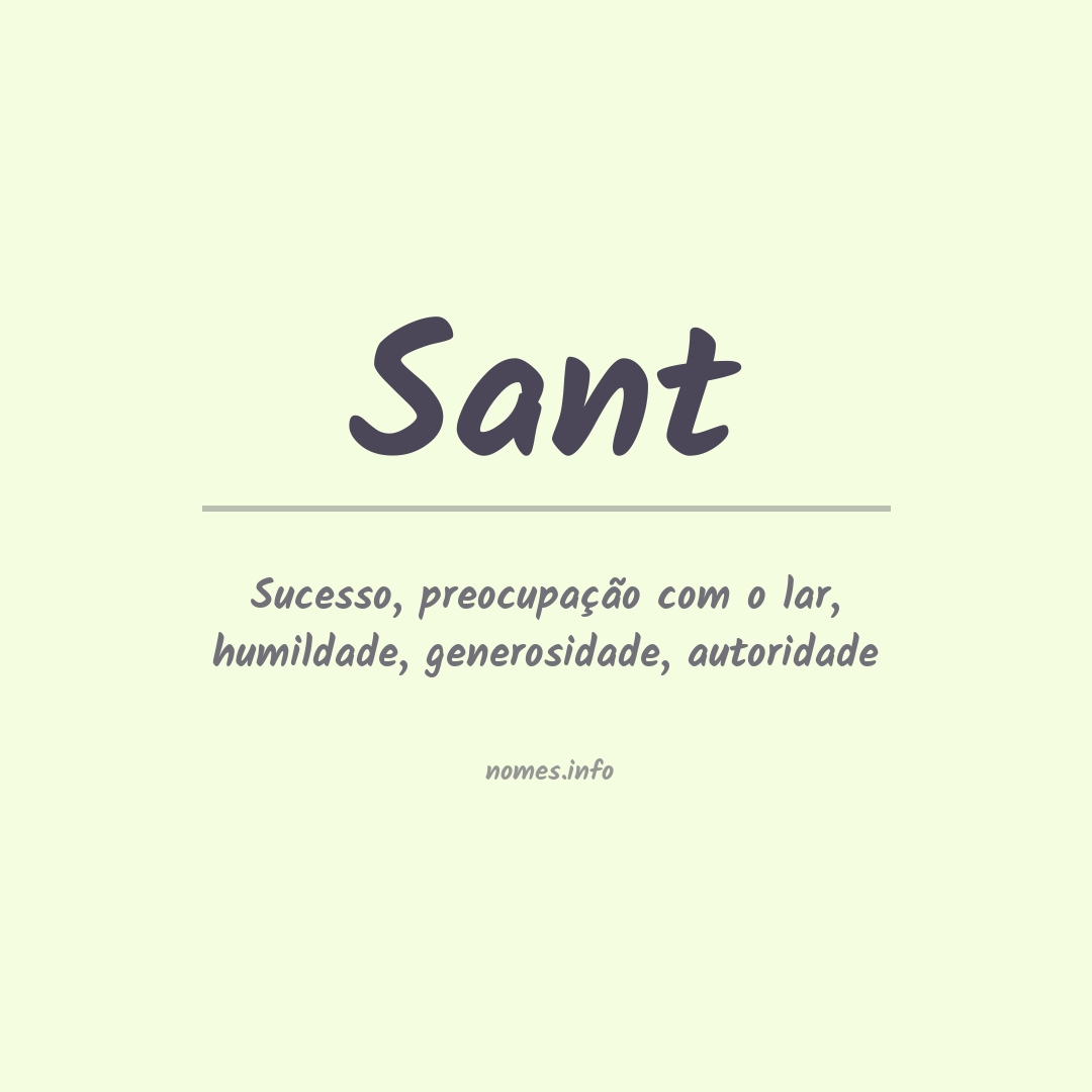 Significado do nome Sant