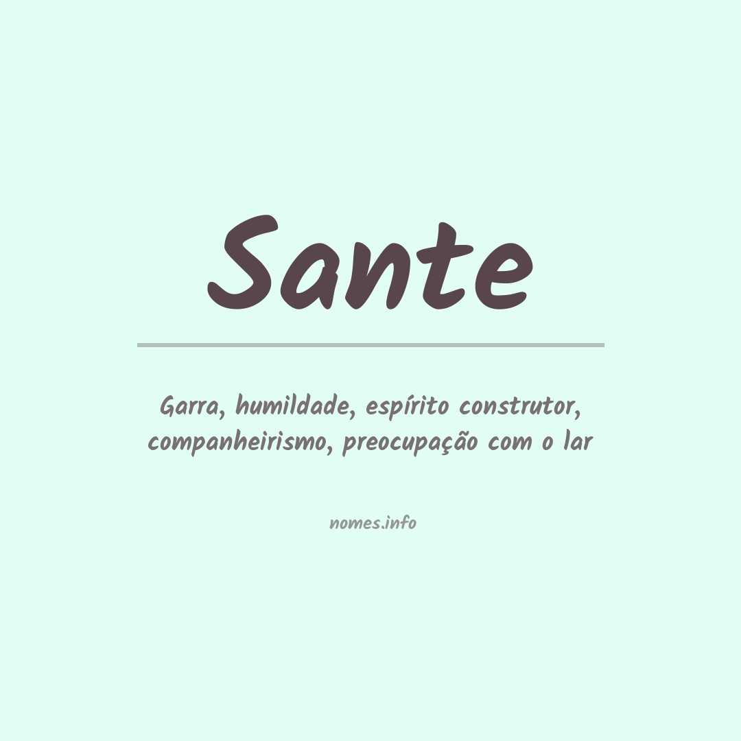 Significado do nome Sante