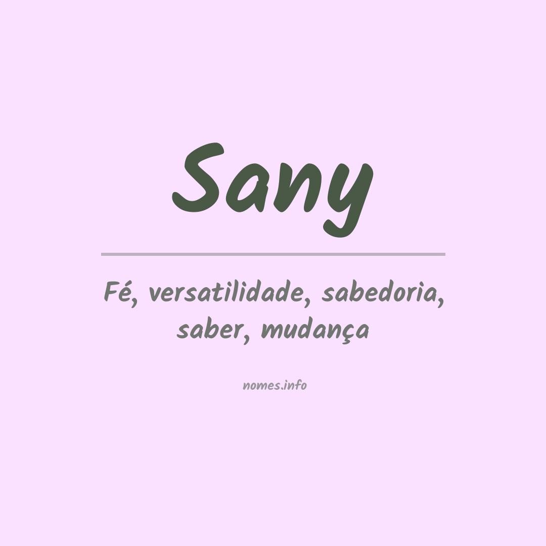 Significado do nome Sany