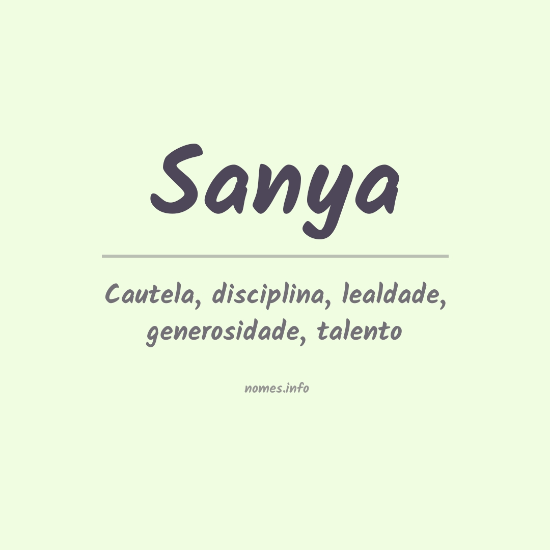 Significado do nome Sanya