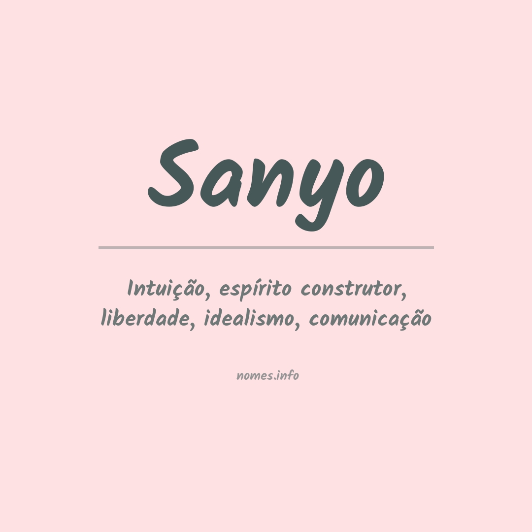 Significado do nome Sanyo