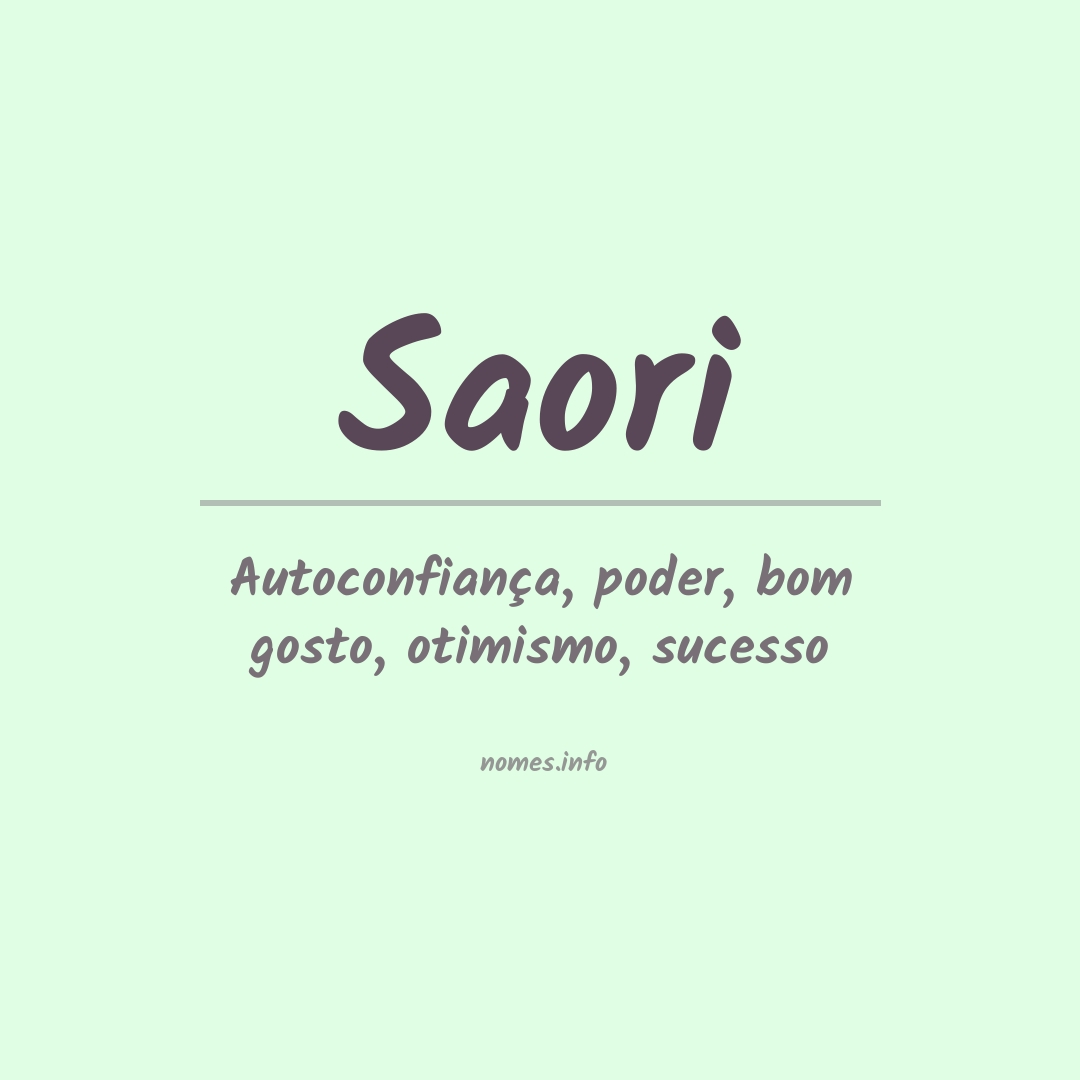 Significado do nome Saori