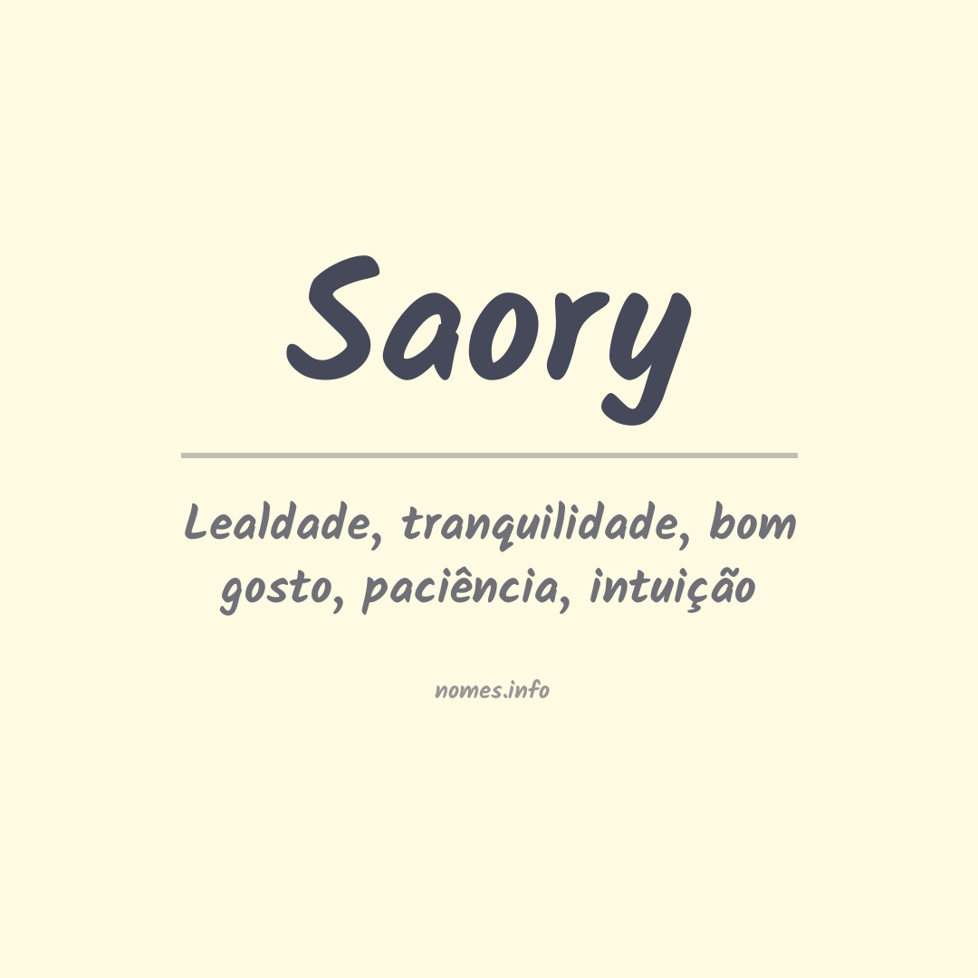 Significado do nome Saory