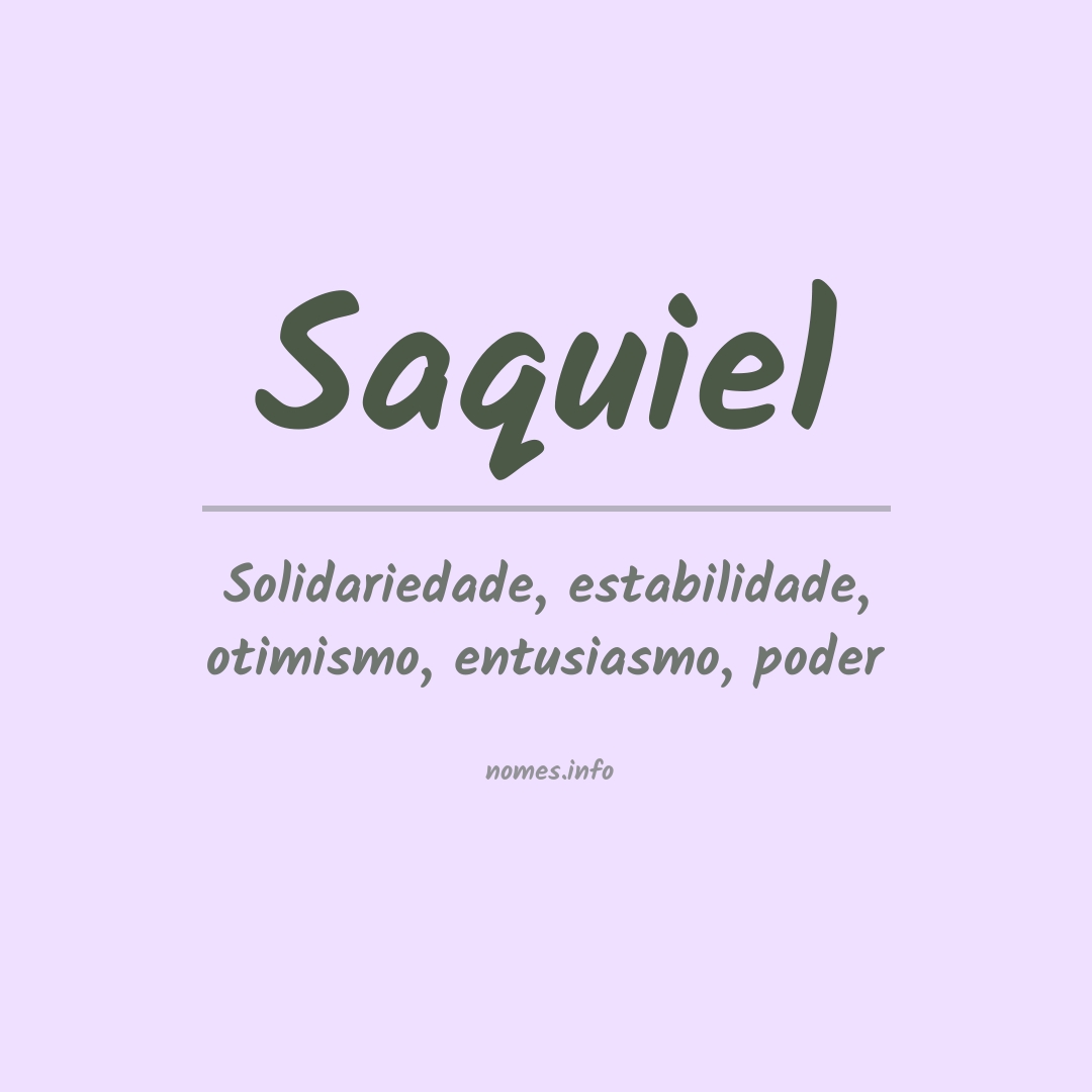 Significado do nome Saquiel