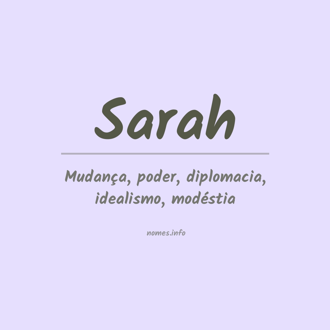 Significado Do Nome Sarah