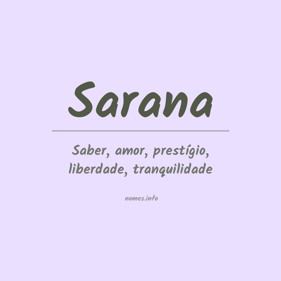 Significado do nome Sarana