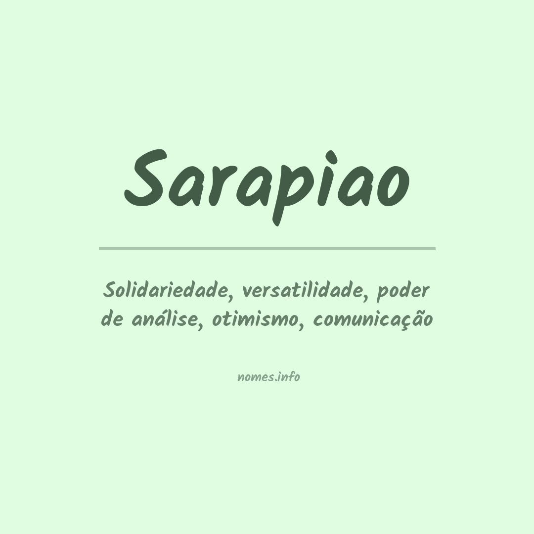 Significado do nome Sarapiao