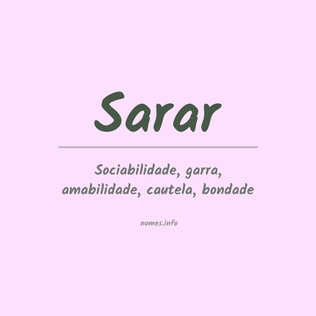 Significado do nome Sarar