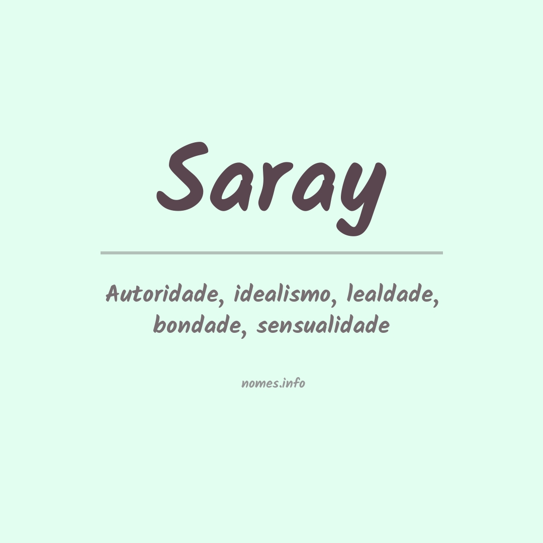 Significado do nome Saray