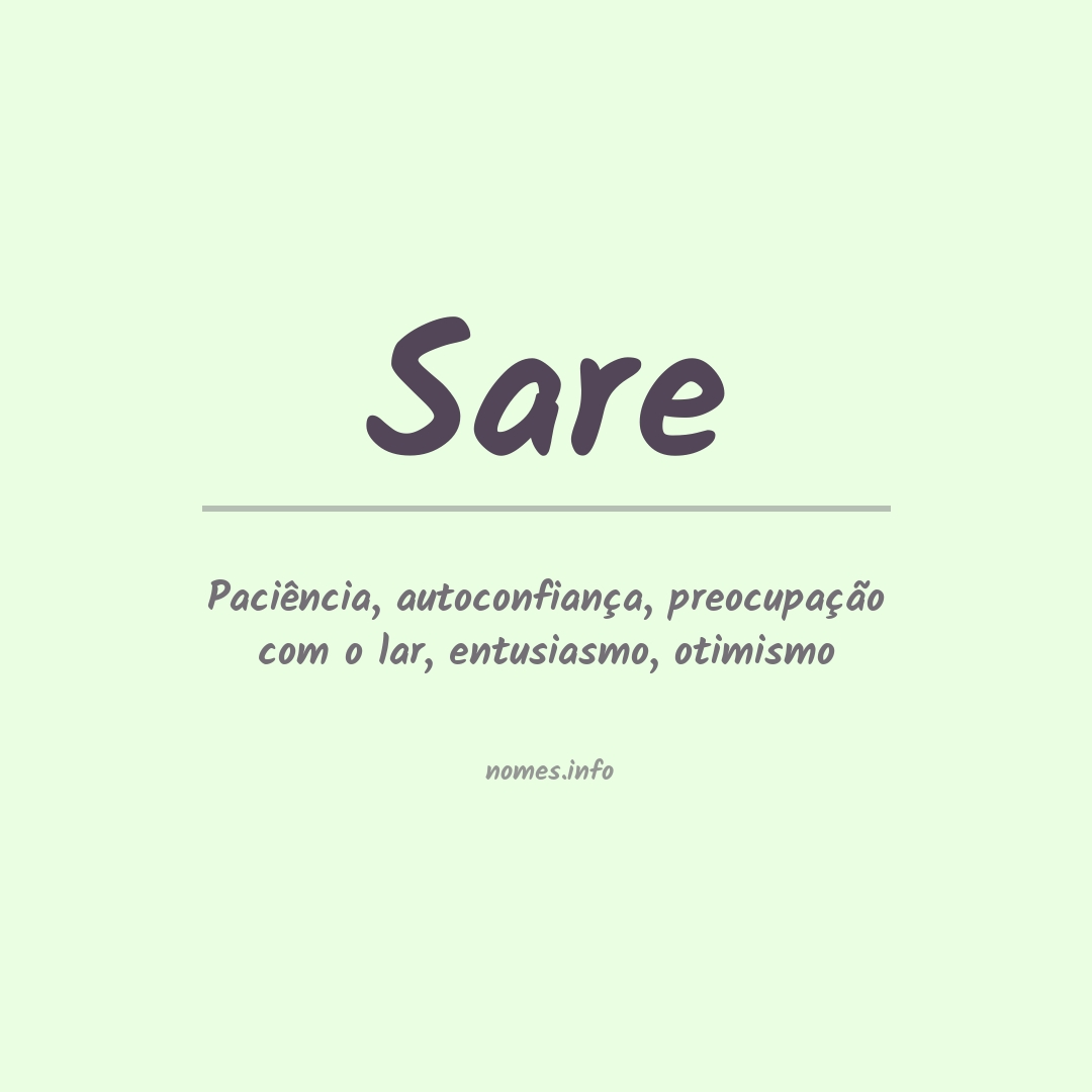 Significado do nome Sare