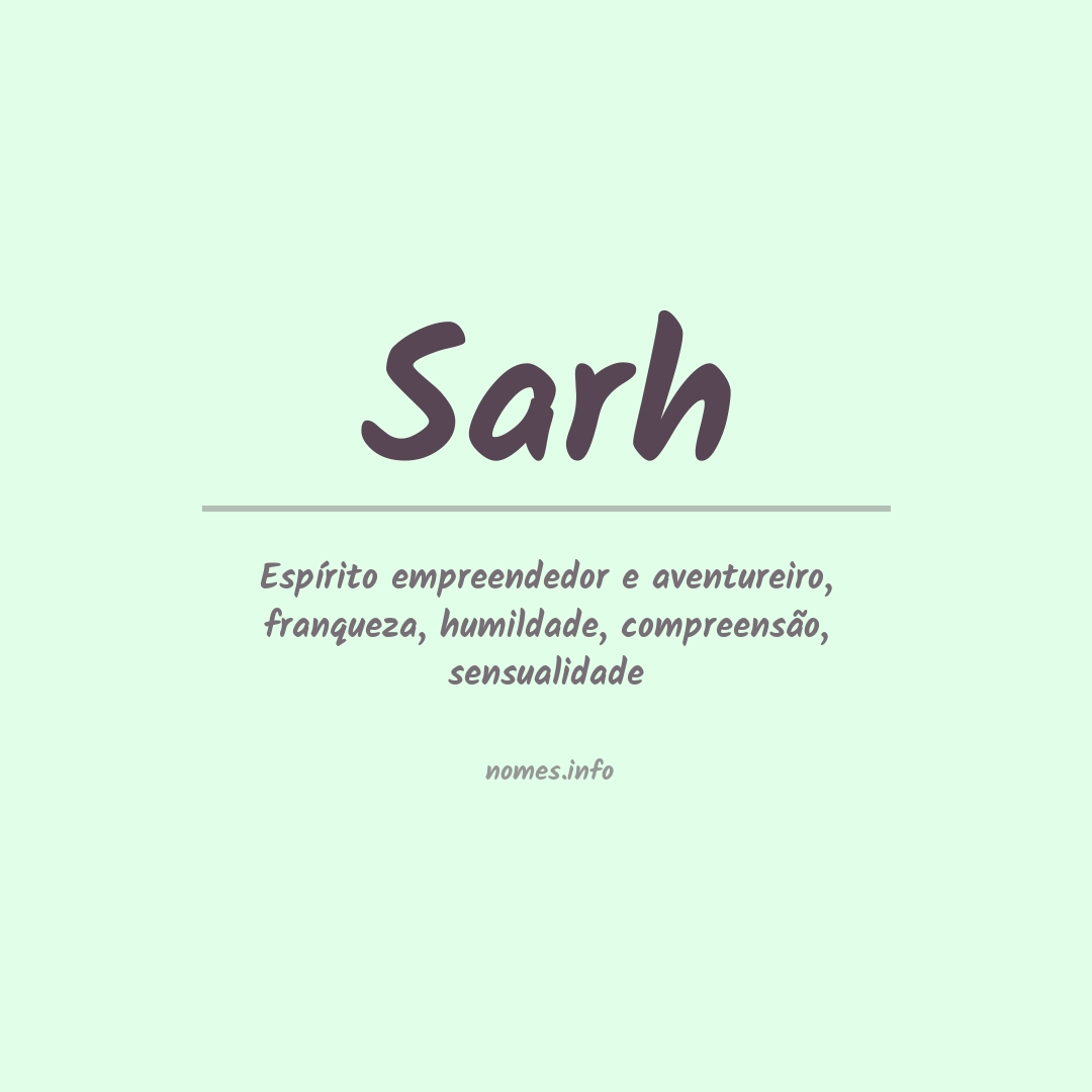 Significado do nome Sarh