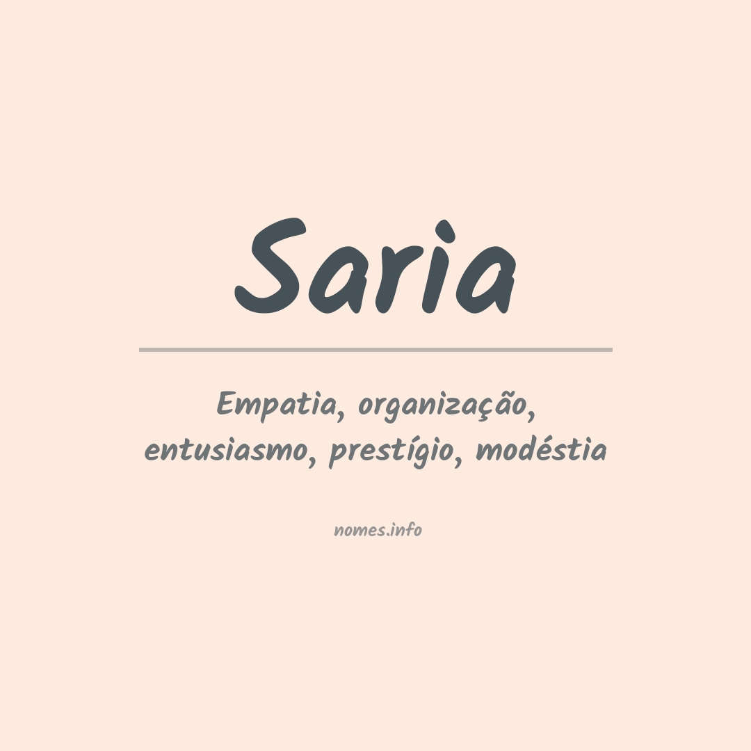 Significado do nome Saria