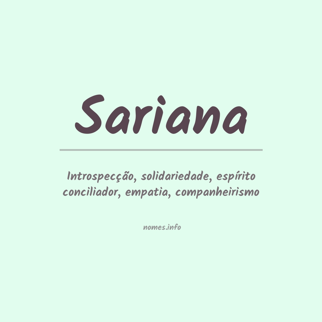 Significado do nome Sariana