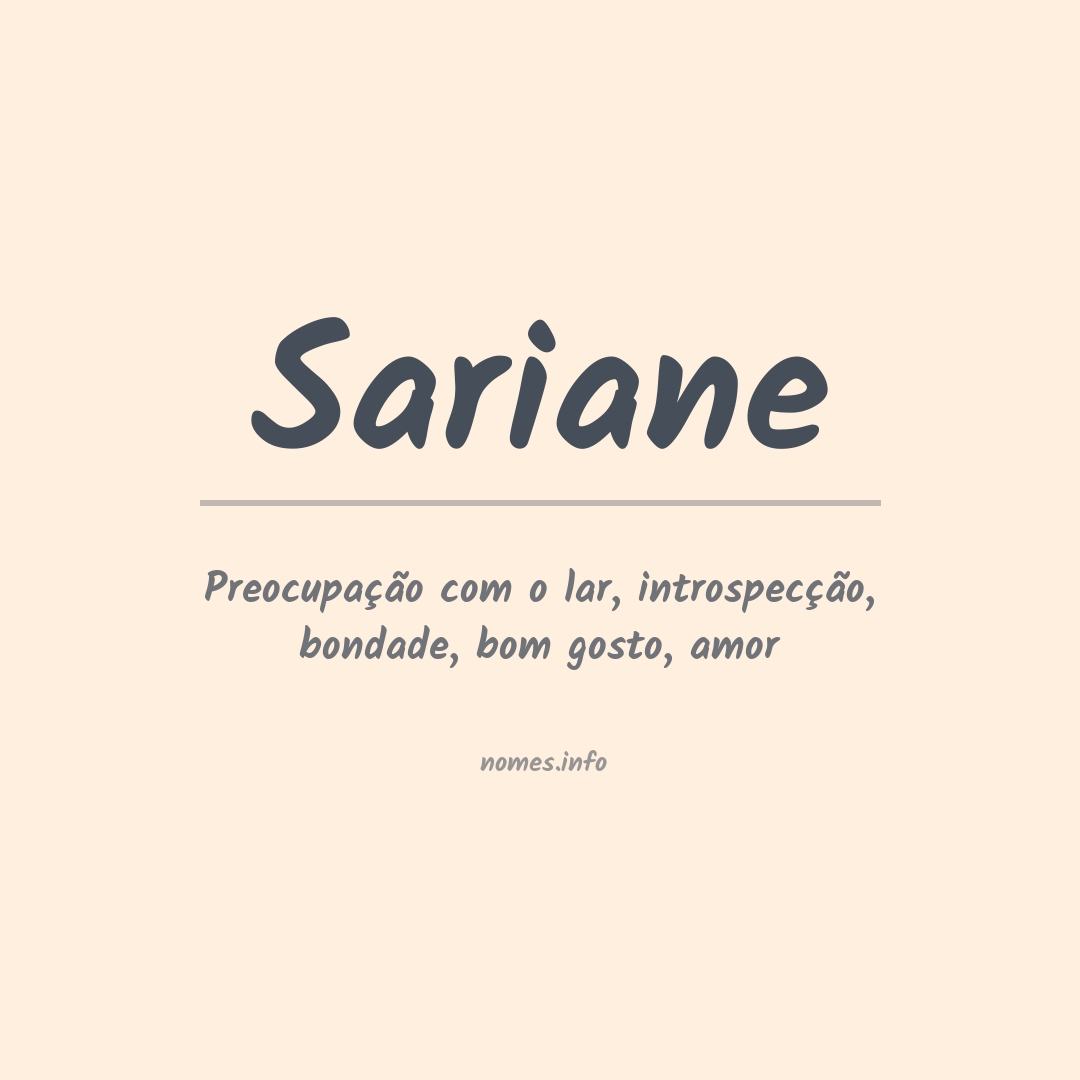 Significado do nome Sariane