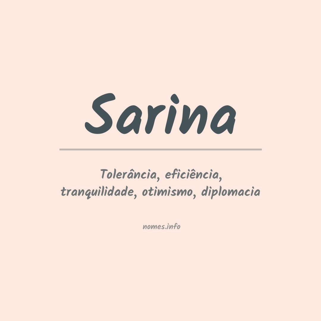 Significado do nome Sarina