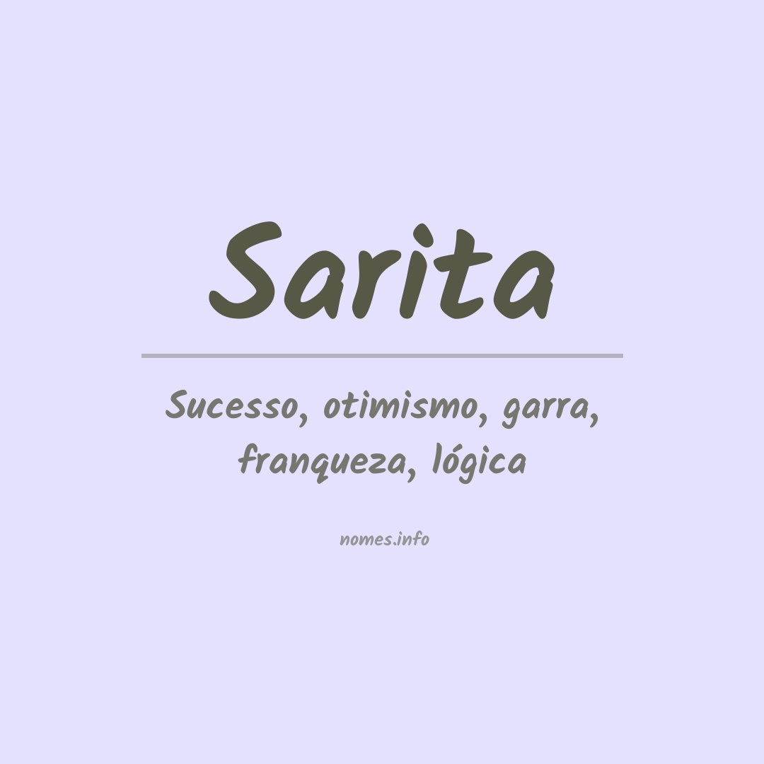 Significado do nome Sarita