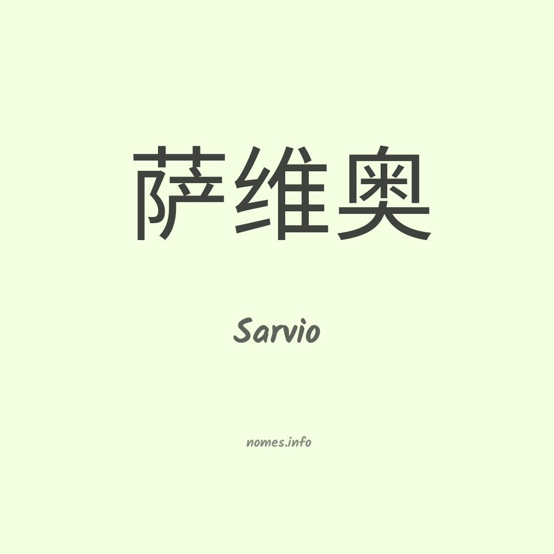 Sarvio em chinês