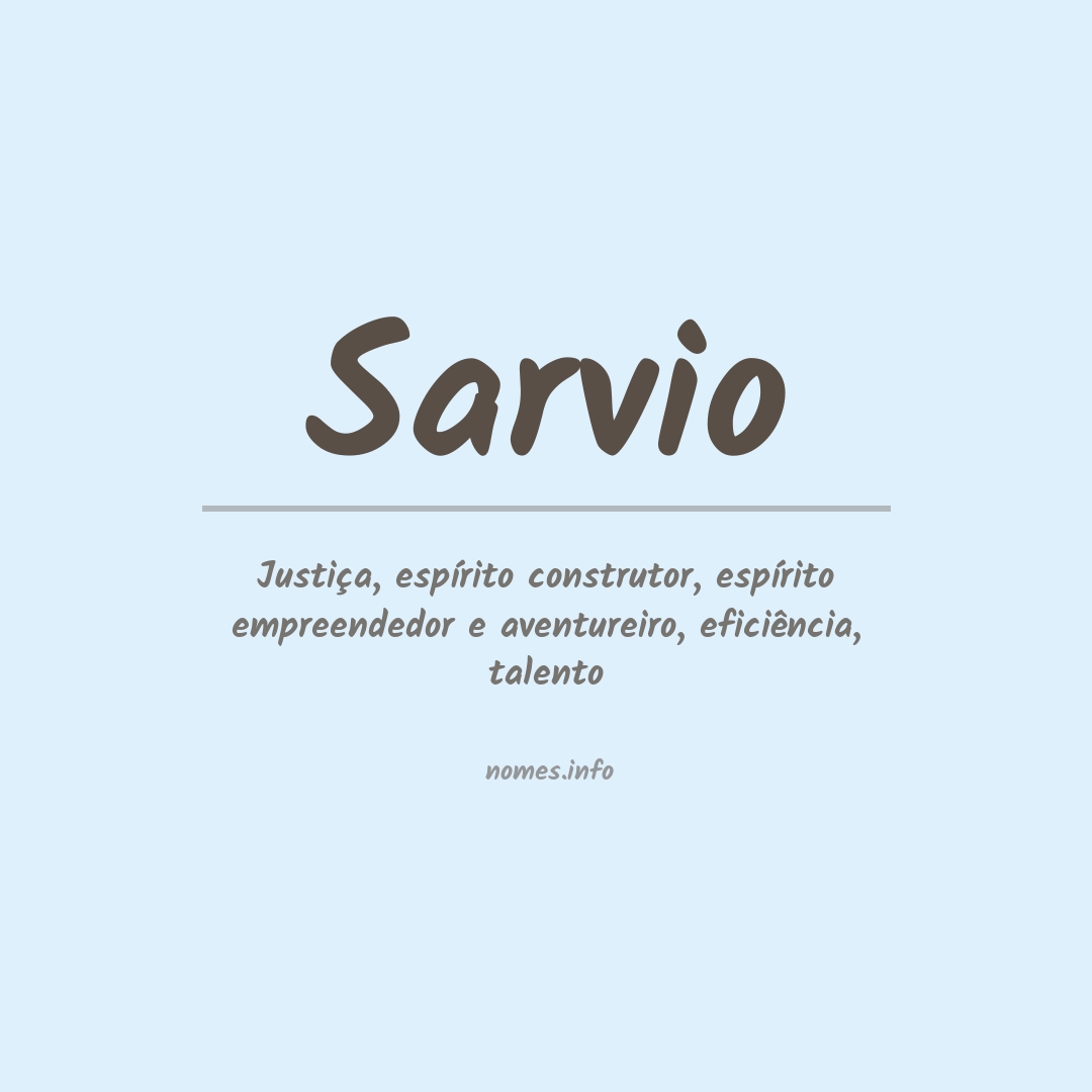 Significado do nome Sarvio