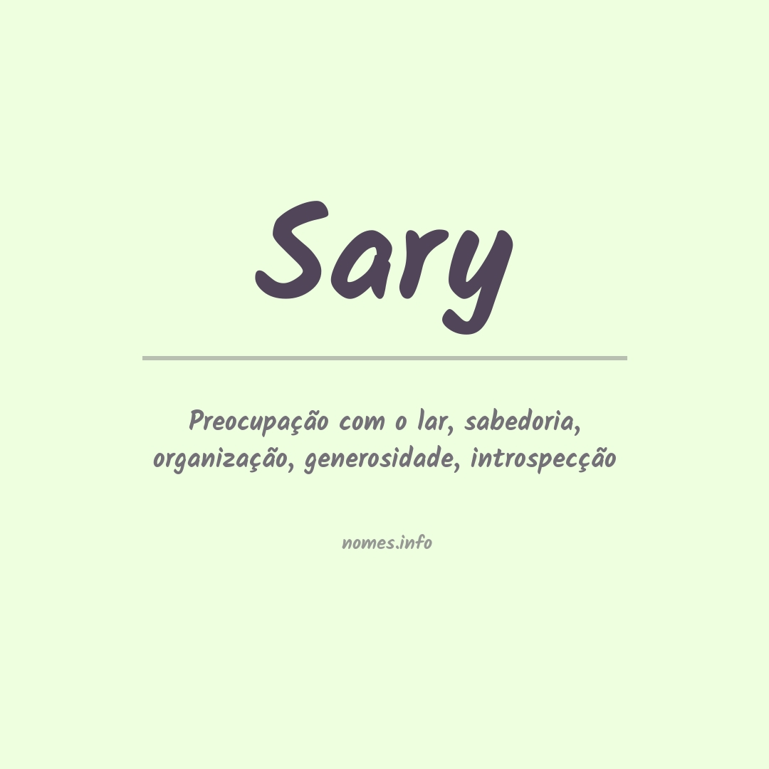 Significado do nome Sary