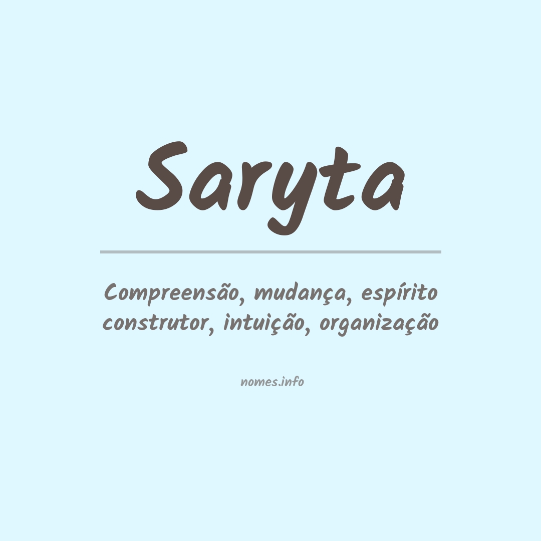 Significado do nome Saryta