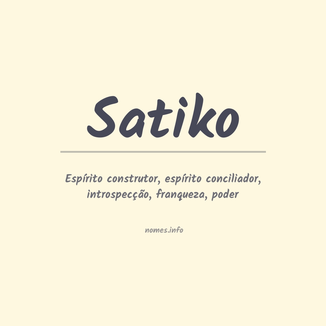Significado do nome Satiko