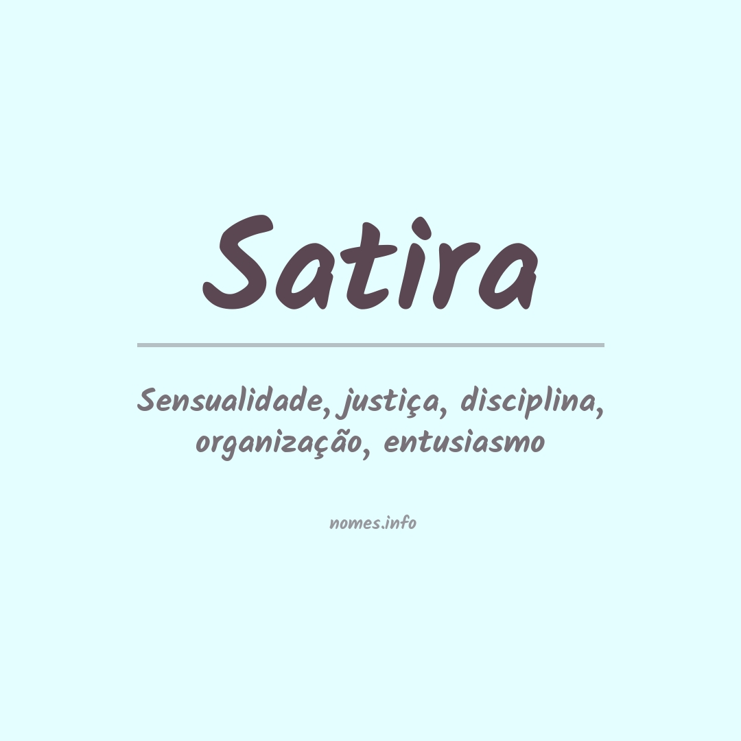 Significado do nome Satira