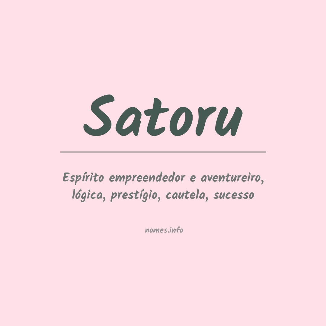 Significado do nome Satoru