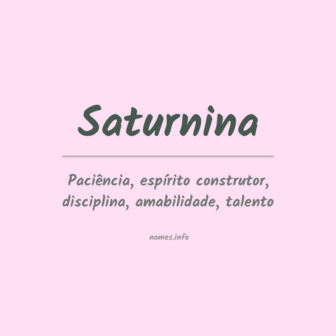 Significado do nome Saturnina