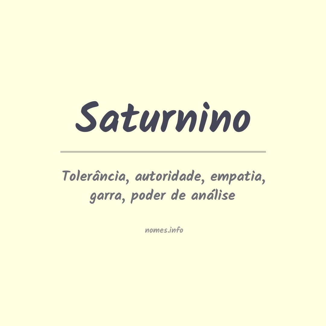 Significado do nome Saturnino