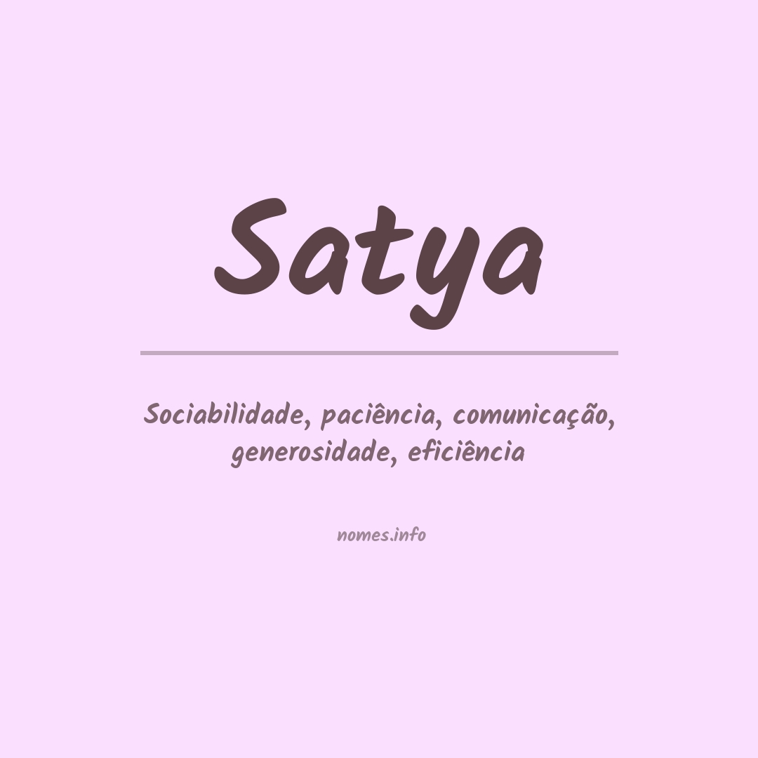 Significado do nome Satya