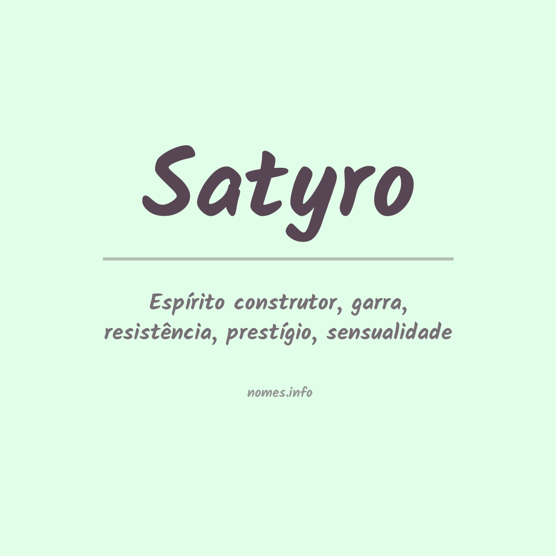 Significado do nome Satyro