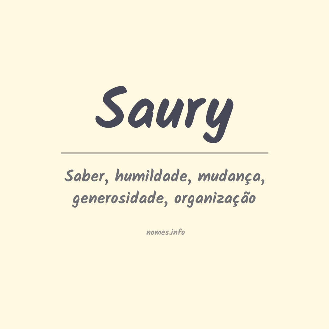 Significado do nome Saury