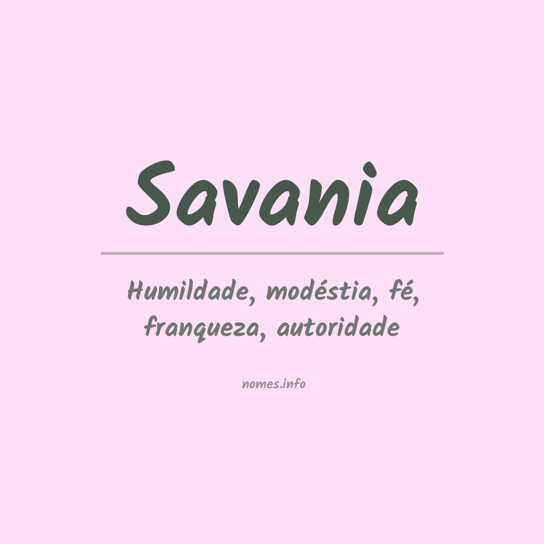 Significado do nome Savania