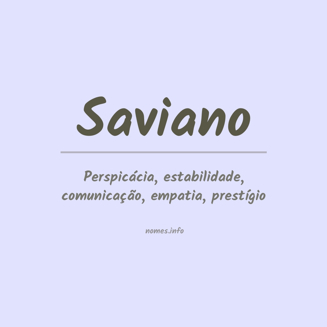 Significado do nome Saviano