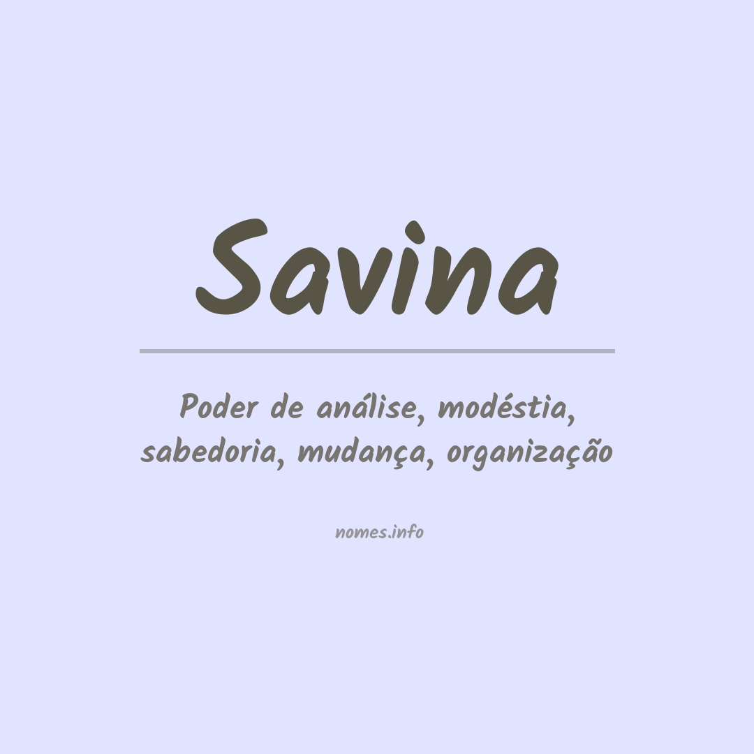 Significado do nome Savina