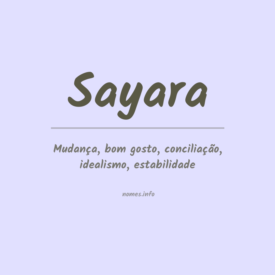 Significado do nome Sayara