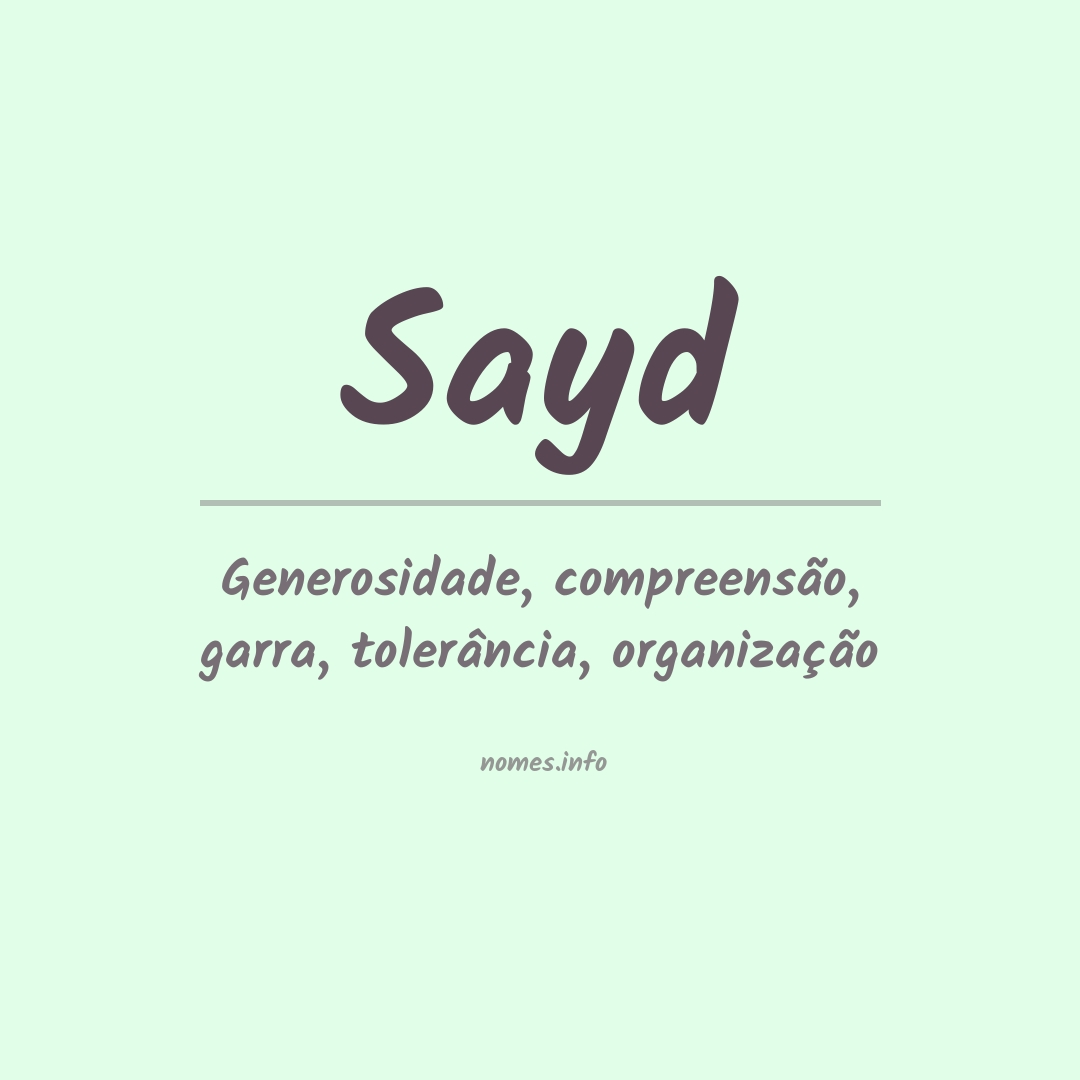 Significado do nome Sayd