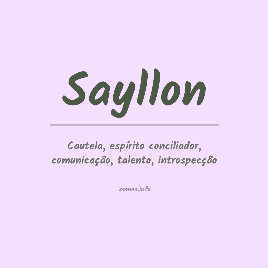 Significado do nome Sayllon