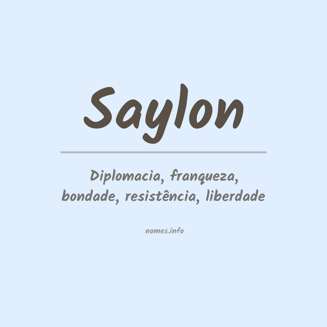 Significado do nome Saylon