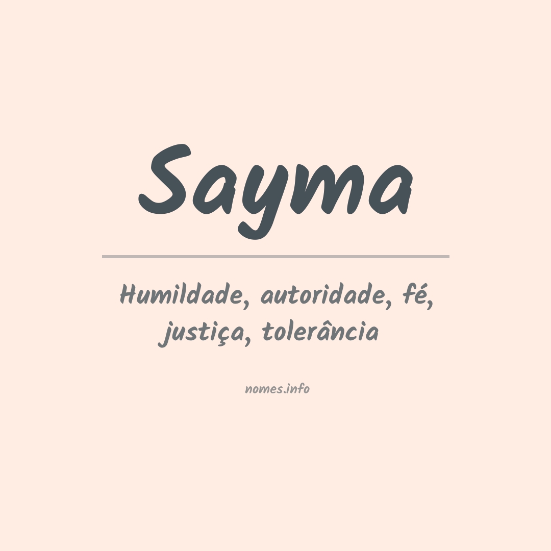 Significado do nome Sayma