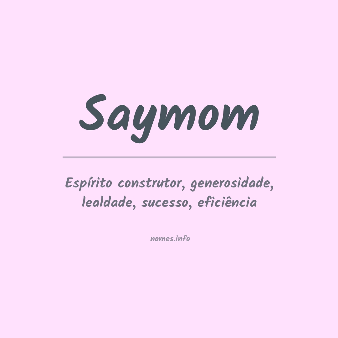 Significado do nome Saymom
