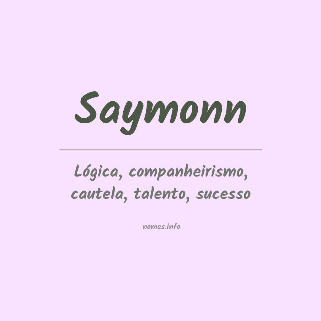 Significado do nome Saymonn