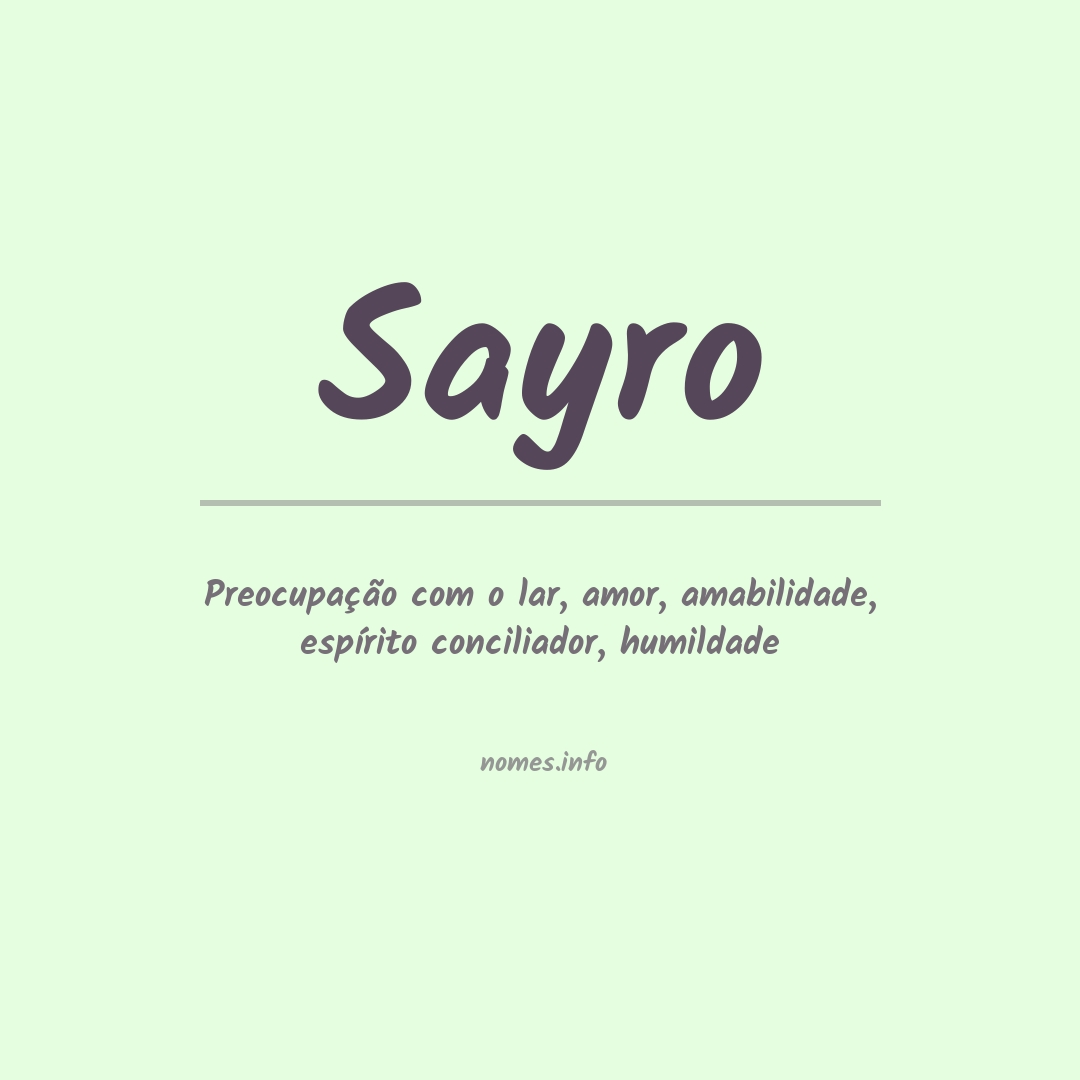 Significado do nome Sayro