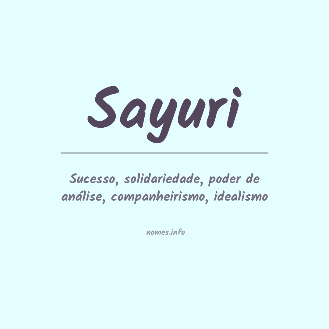 Significado do nome Sayuri