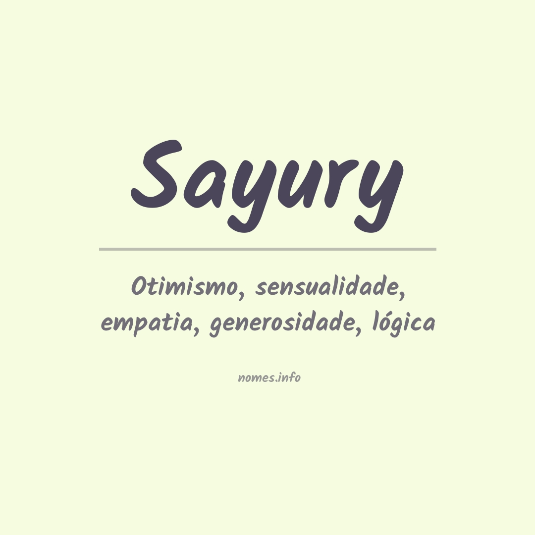 Significado do nome Sayury