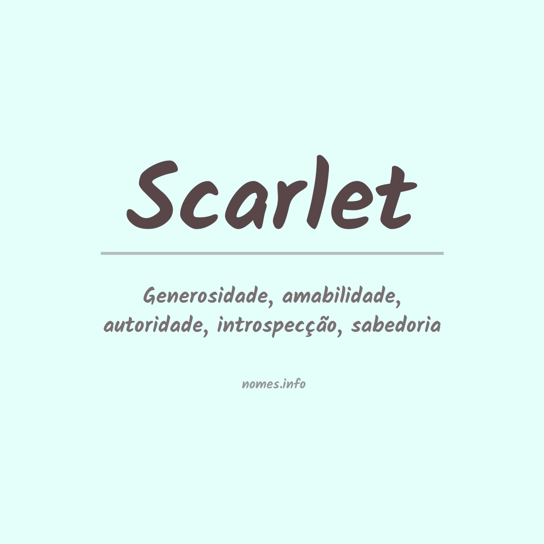 Significado do nome Scarlet