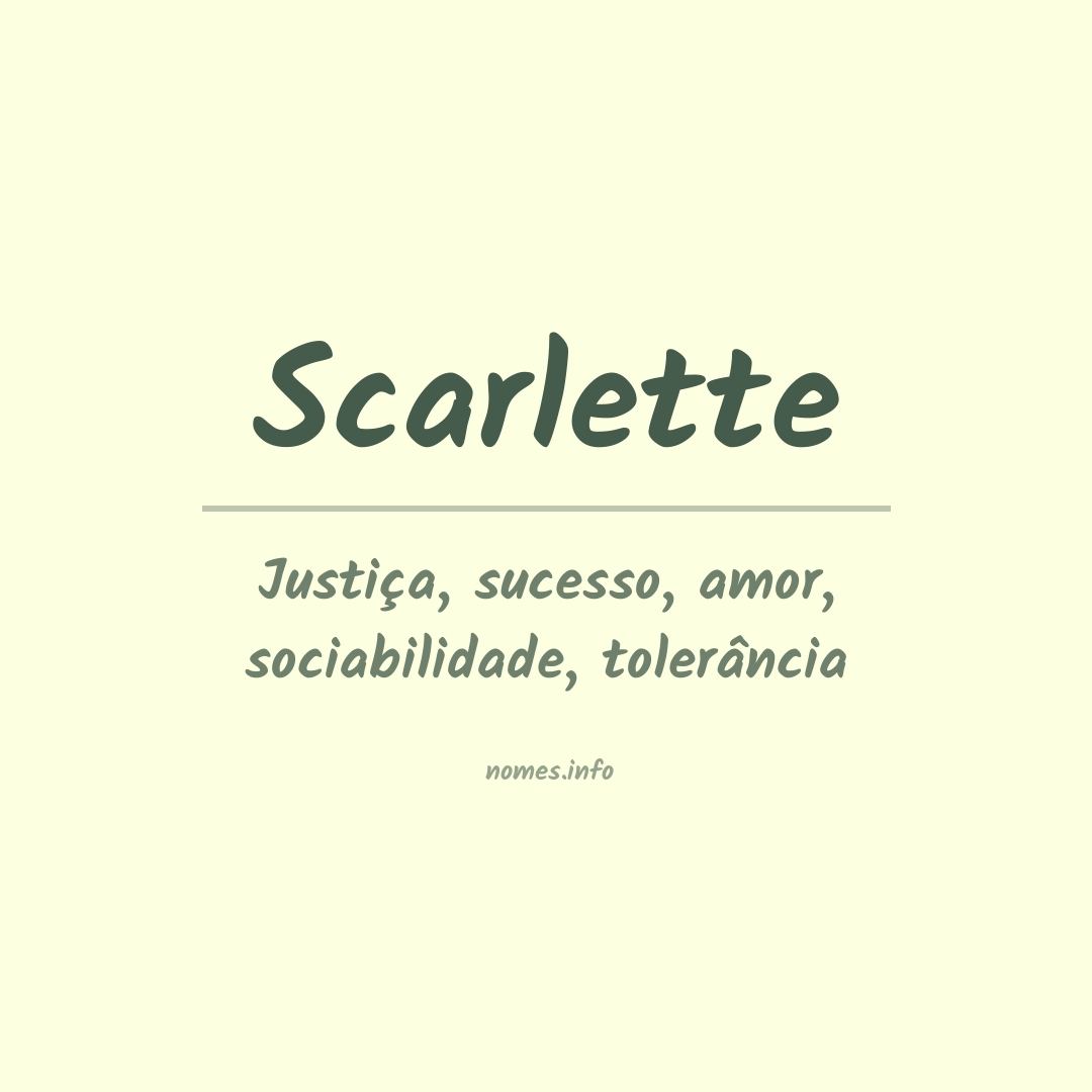 Significado do nome Scarlette